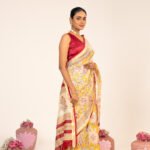 Kesar Phool Handblock Saree